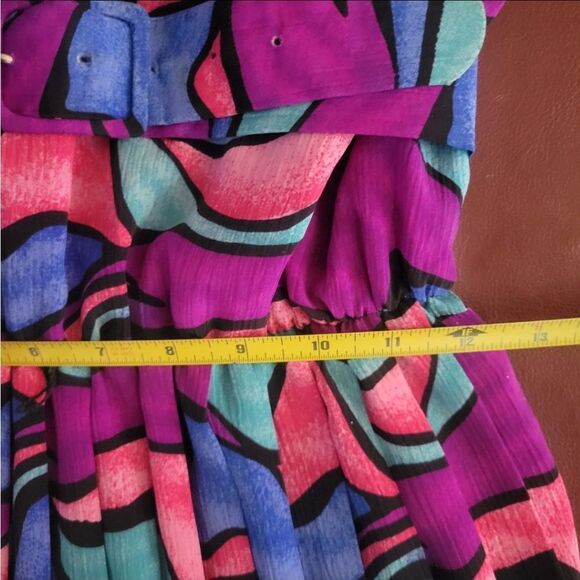 Vintage Cami Petites Multicolor Abstract Pattern Dress - Picture 14 of 16